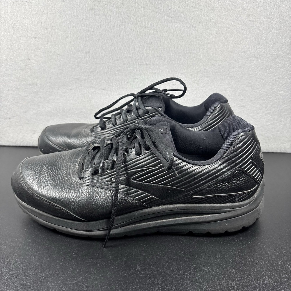 Brooks Addiction Walker Men's Size 13 D Black Leather Walking Shoes DNA Cushion